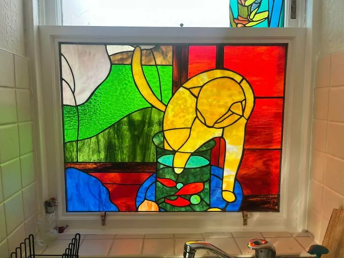I Made A Stained Glass Window For My Mum’s Kitchen Based On A Matisse Painting We Both Love