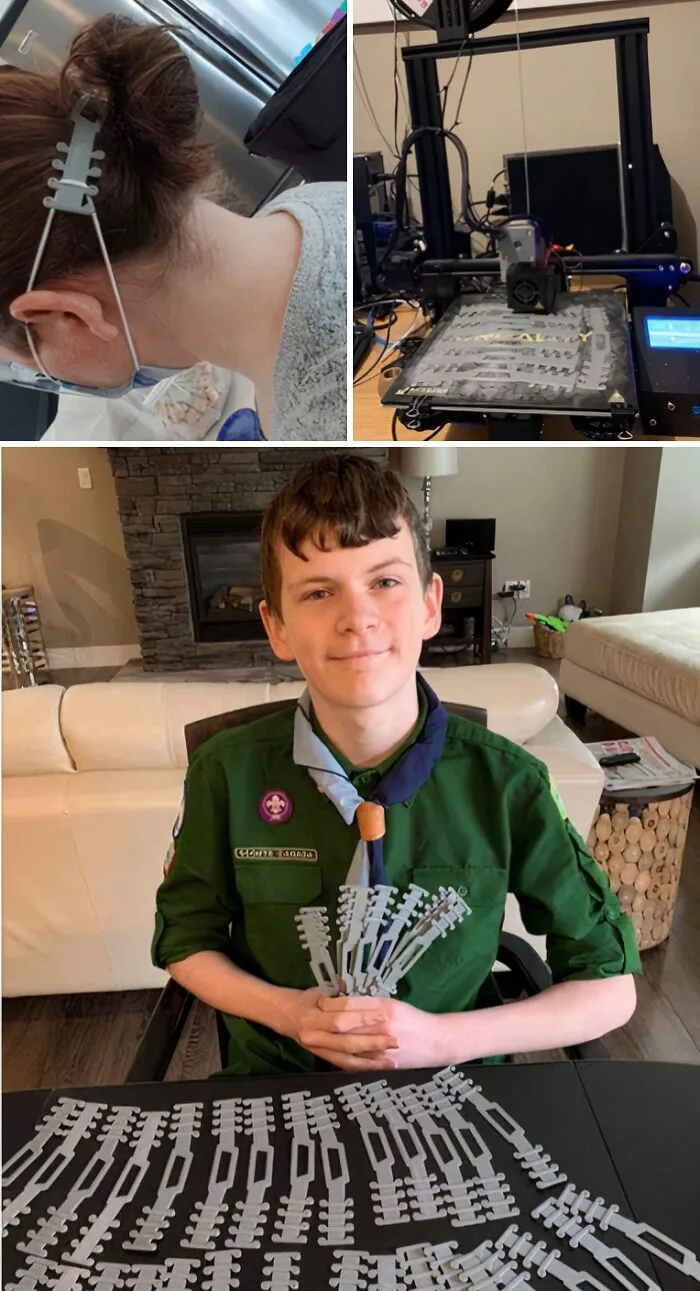 When It Is Recommended We All Wear A Mask This Kid Answered A Request From Local Hospitals To Create "Ear Guards"