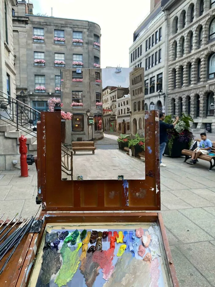 My Painting Done In Old Montreal, Oil On Panel