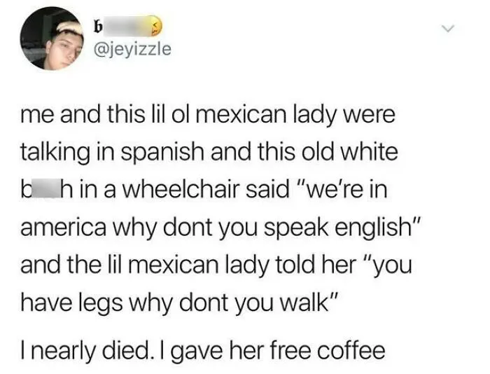 Karen Tries To Force Someone To Speak Engllish