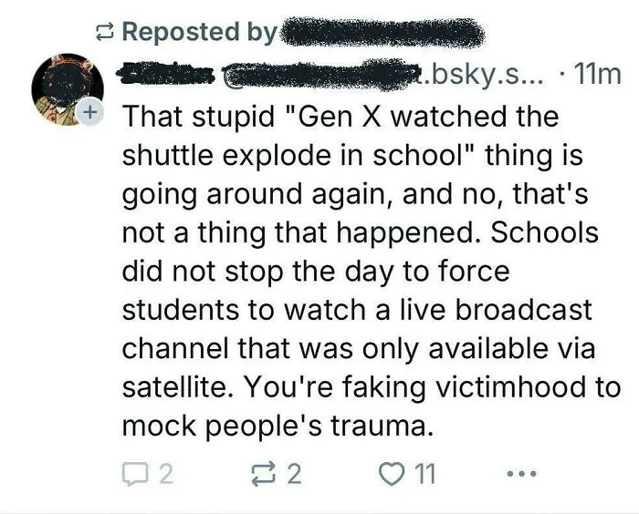 Generation X Absolutely Did Watch The Space Shuttle Explosion Live.  I Saw It