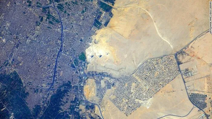 A Picture Of The Egyptian Pyramids Taken From The International Space Station