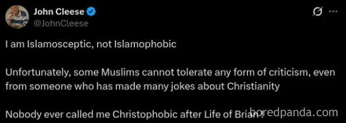 “Nobody Ever Called Me Christophobic After Life Of Brian !”