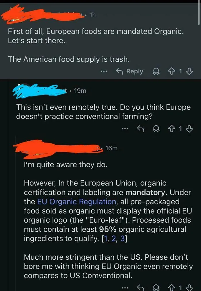 European Foods Are Mandated Organic. Let's Start There. (Pre-Packaged Food Sold As Organic Must Display The Official EU Organic Logo.)