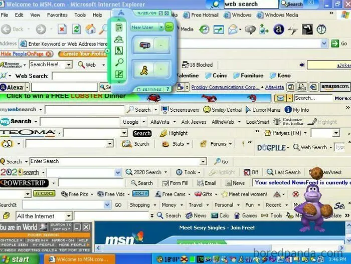 2000's Internet Explorer Spyware Toolbars