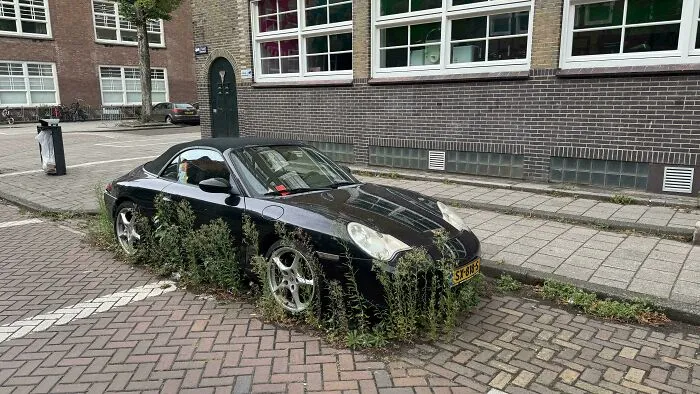 Abandoned Porsche In Amsterdam