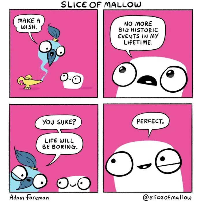 42 New Adorable Comics By Adam Foreman About A Marshmallow Dealing With The Ups And Downs Of Life