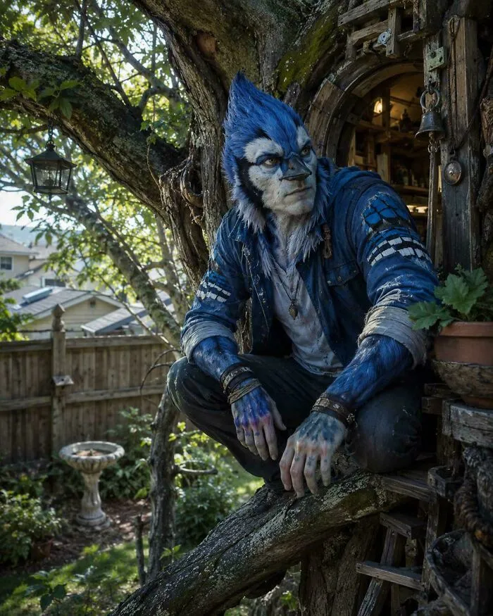 Bluejayman Resting On His Perch