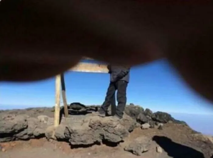Guy Took Week Off Of Work To Climb Mountain Kilimanjaro And Raise Money For Charity. This Is The Picture His Guide Took At The Summit