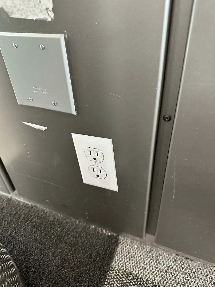 Trying To Charge My Phone At Austin Airport And There’s A Sticker Of An Outlet