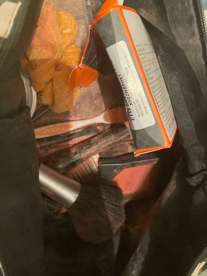 While Searching My Makeup Bag, Airport Security Opened My Blush Powder Compact Too Hard, Which Snapped The Top Hinge Off And Shattered The Pressed Powder. Then He Dropped The Whole Mess Back In My Kit