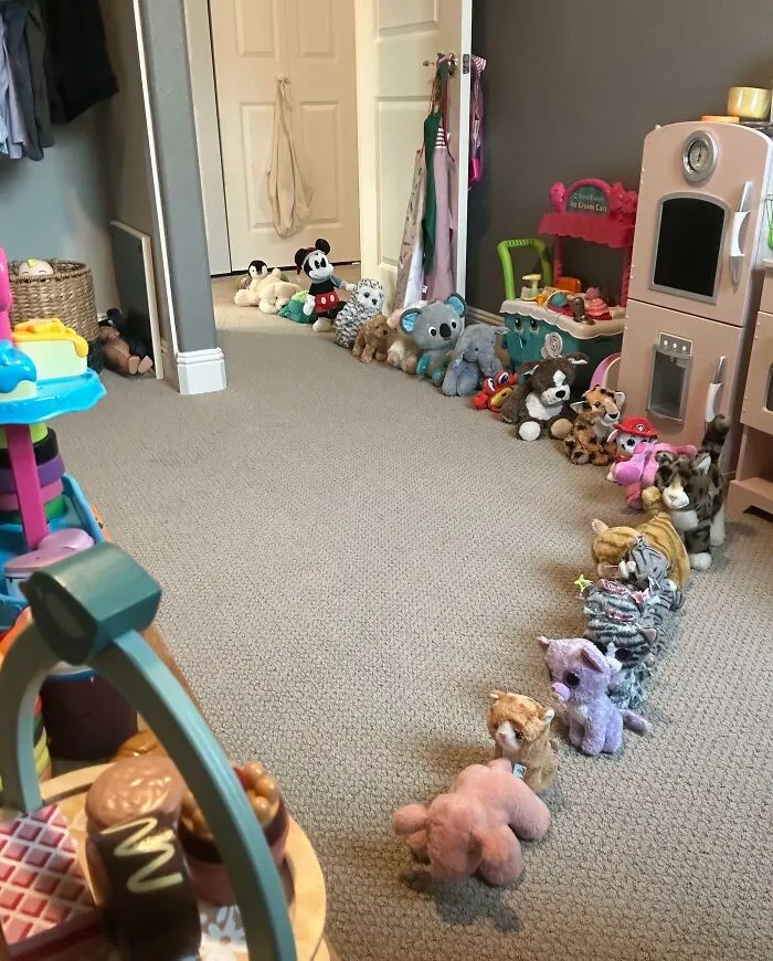 My 3 Year Old Opened Her Cafe This Morning. This Is Line At Grand Opening