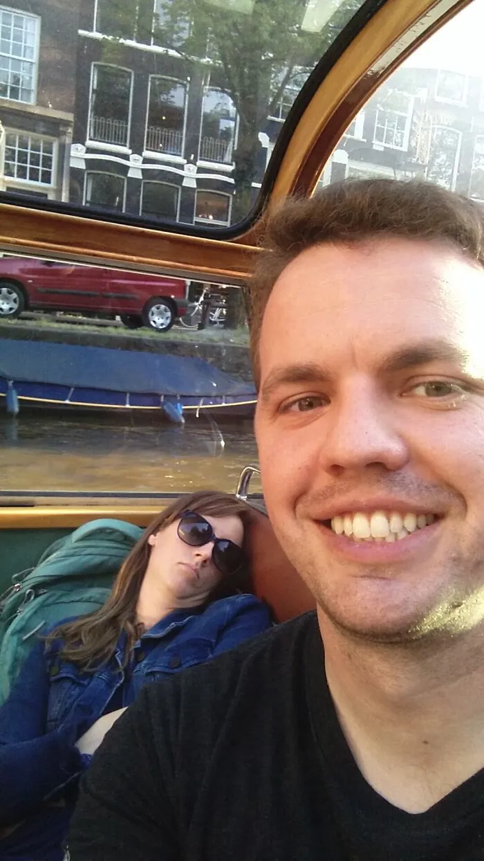 She Was So Excited About The Romantic Amsterdam Canal Tour That She Couldn't Sleep The Night Before