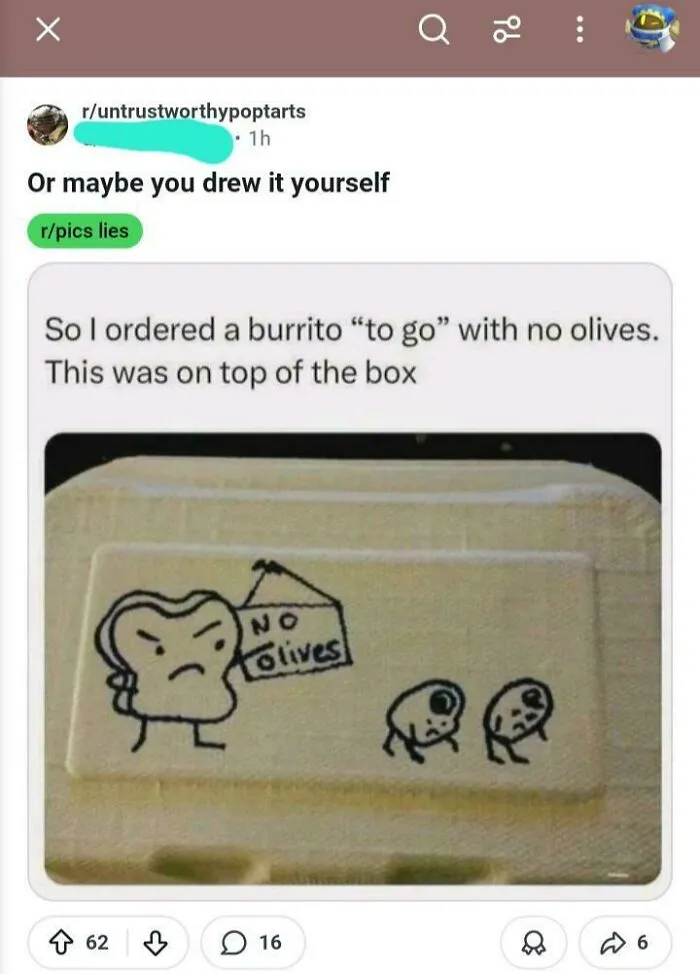 Restaurant Workers Draw On Food Containers All The Time
