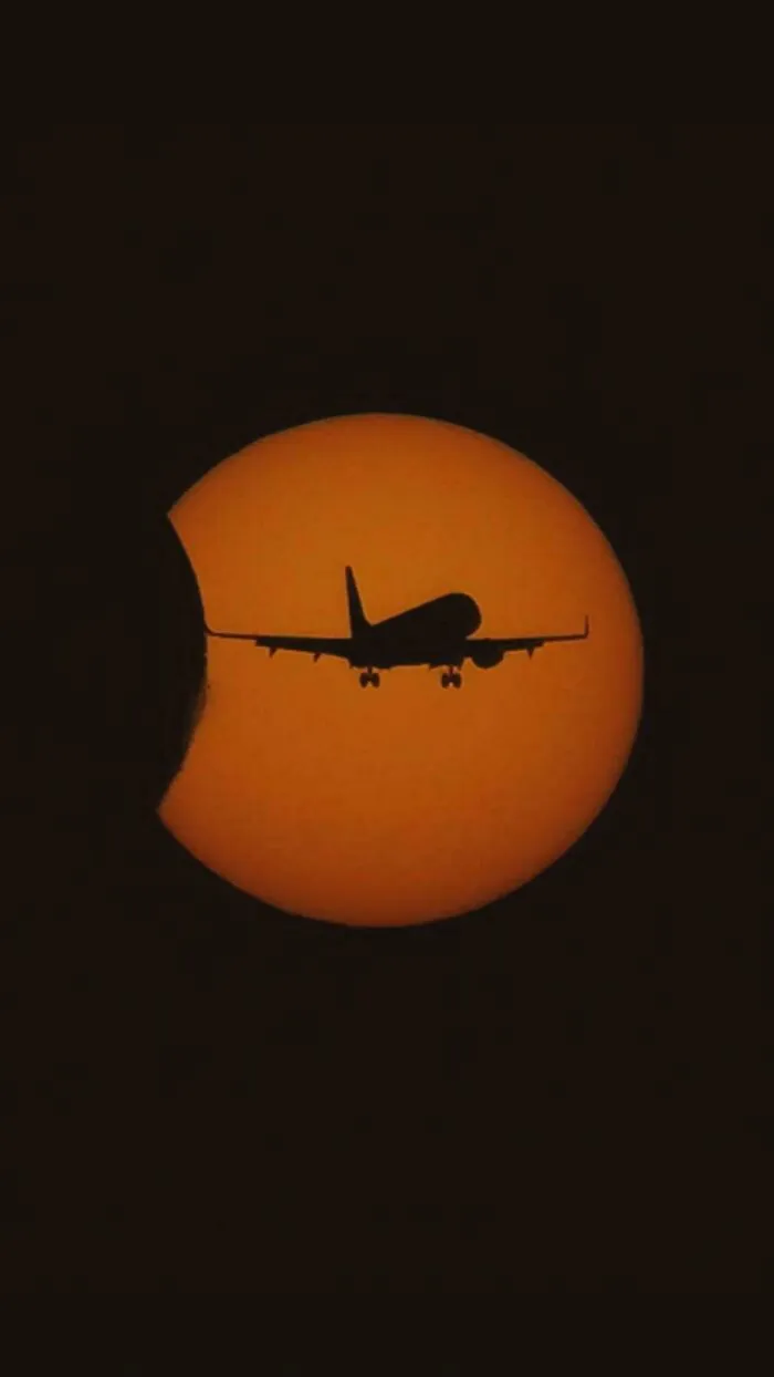 A Plane Landing At City Airport Got In Front Of My Eclipse Shot