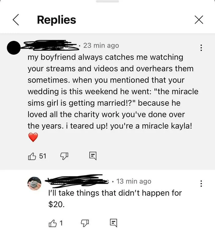 A social media post with a comment calling out others for lying about a story.