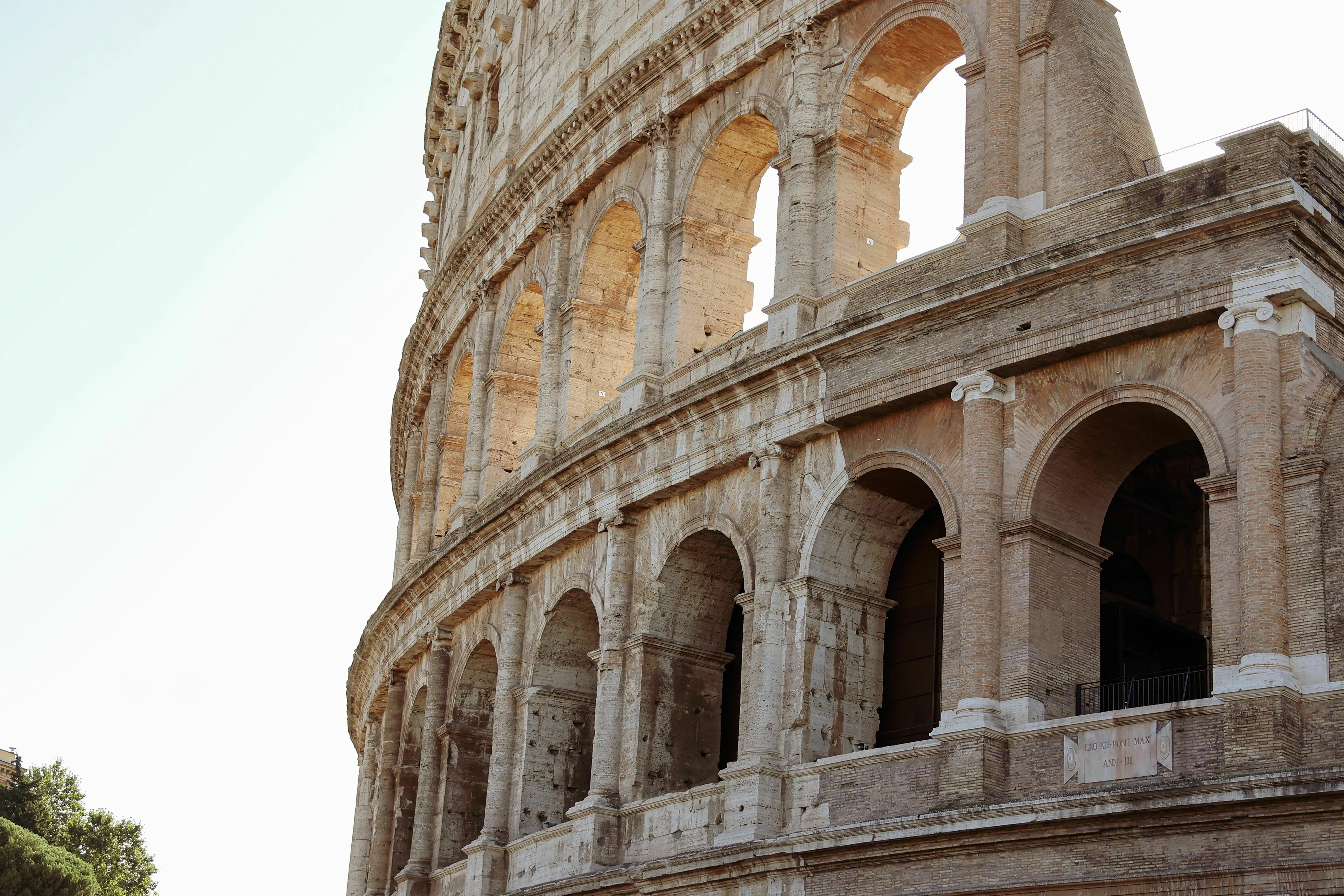 The ancient Roman Colosseum, a monumental amphitheater, illustrating Roman numeral history.
