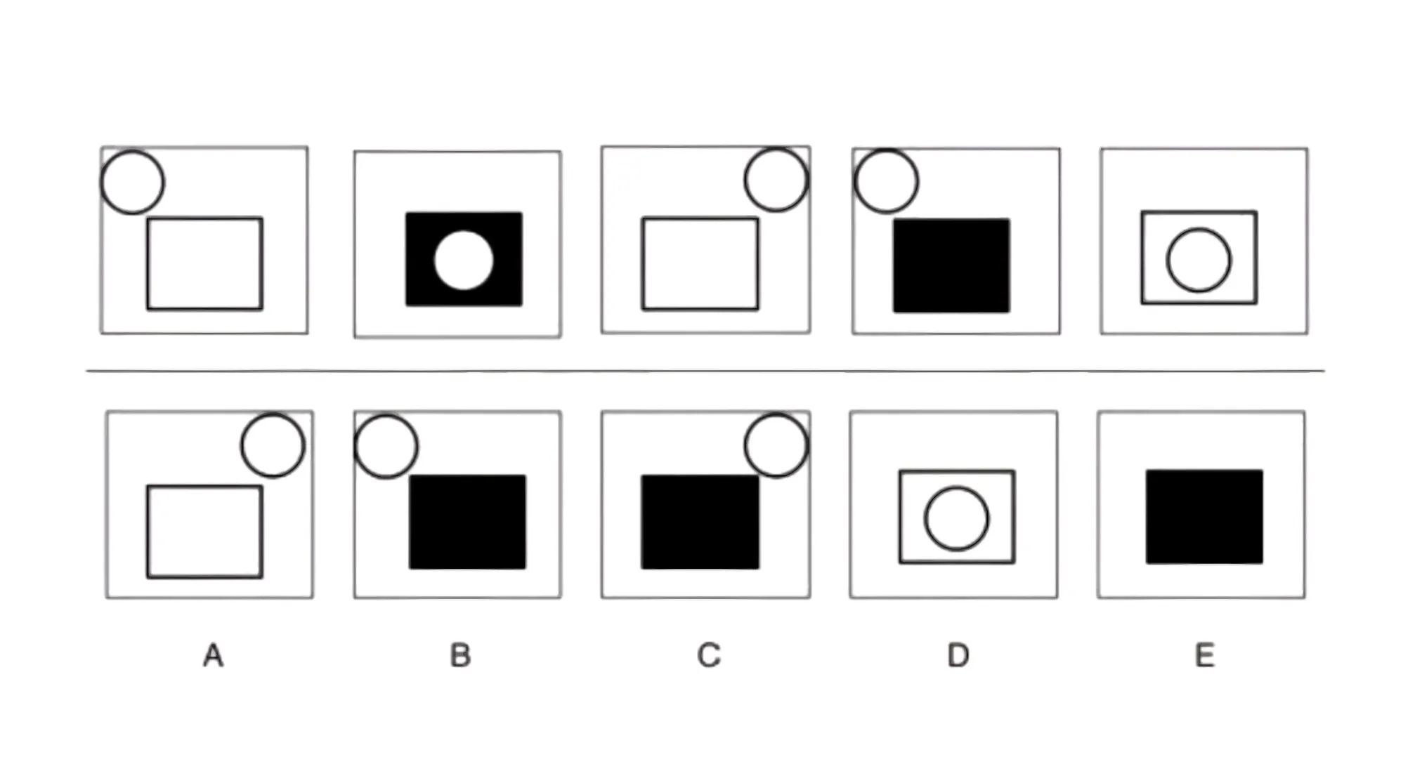 An FBI quiz image showing a sequence of boxes with different geometric shapes, asking to identify the next box.