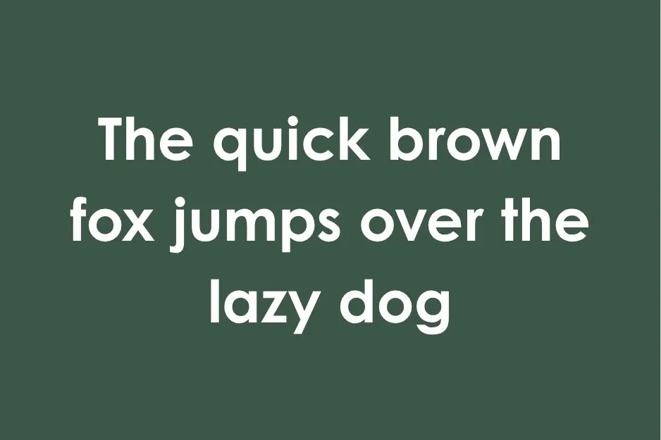 The quick brown fox jumps over the lazy dog, an example for the 45% club question about a pangram.