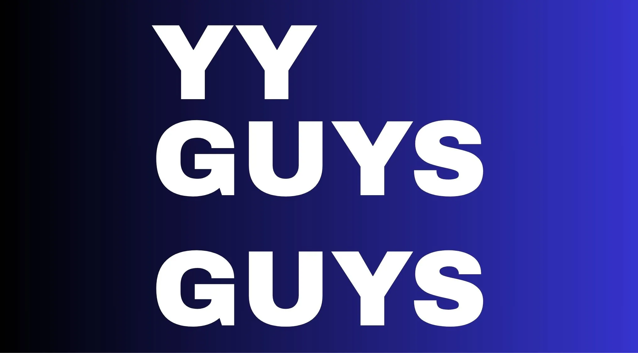 A One Percent Club test question displayed as a riddle: YY, GUYS, GUYS, against a blue background.