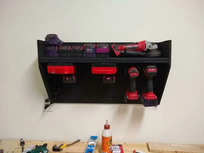 I Made This Shelf To Organize My Tools, Then I Painted It Black To Cover Up How Bad It Is