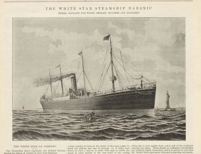 133 Years Ago Today, On 11 February 1893, S.S. Naronic, A Livestock Carrier Owned By The White Star Line, Was Last Seen Steaming Eastward Into The Expanse Of The North Atlantic After Disembarking Its Pilot At Point Lynas, Wales. It Disappeared Soon After And Its Wreck Has Never Been Found