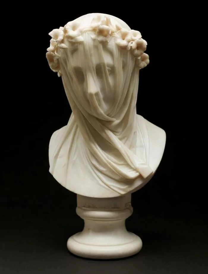 Veiled Lady, C.1860. What Looks Like A Sheer Veil Is Actually Marble
