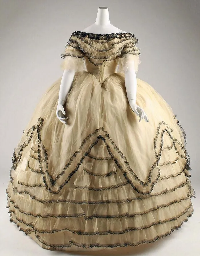 Ballgown, American Or European, 1856-59
