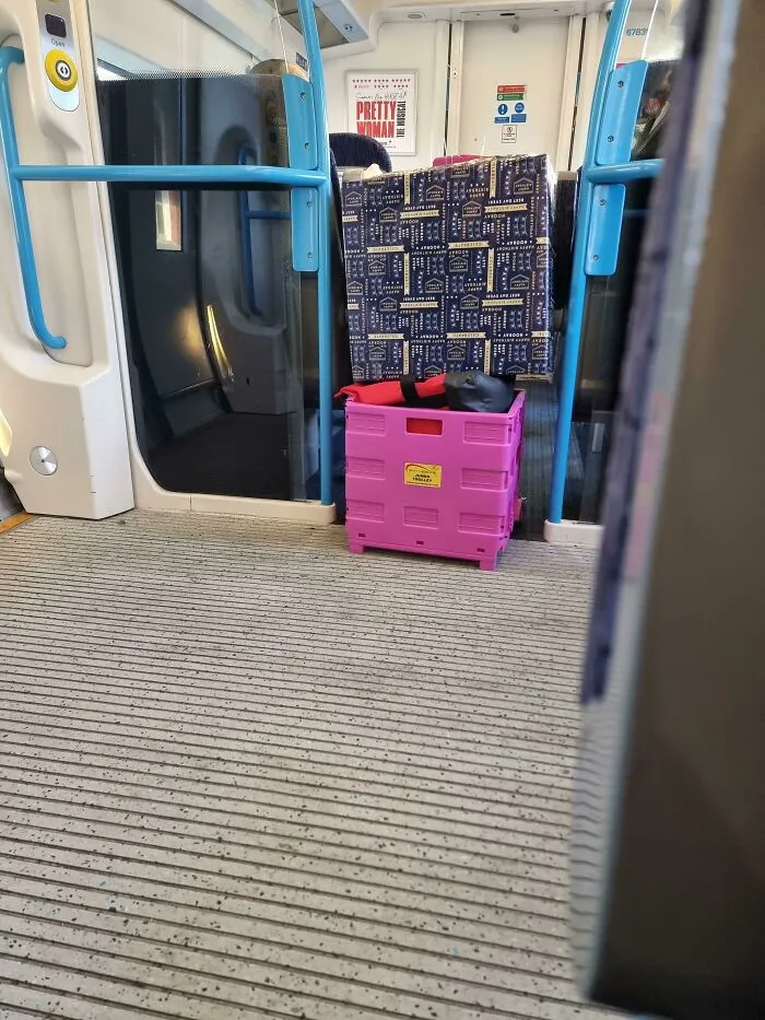 Someone Blocking The Aisle So They Can Have Their Own Section