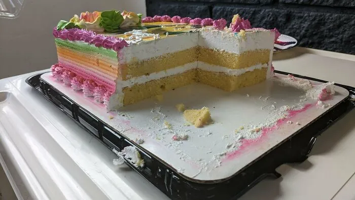 The Amount Of Icing Used To Inflate The Size Of This Cake
