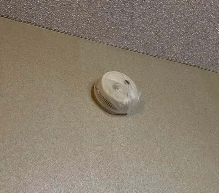 The Smoke Detector In My Hotel Room Is Covered With A Garbage Bag