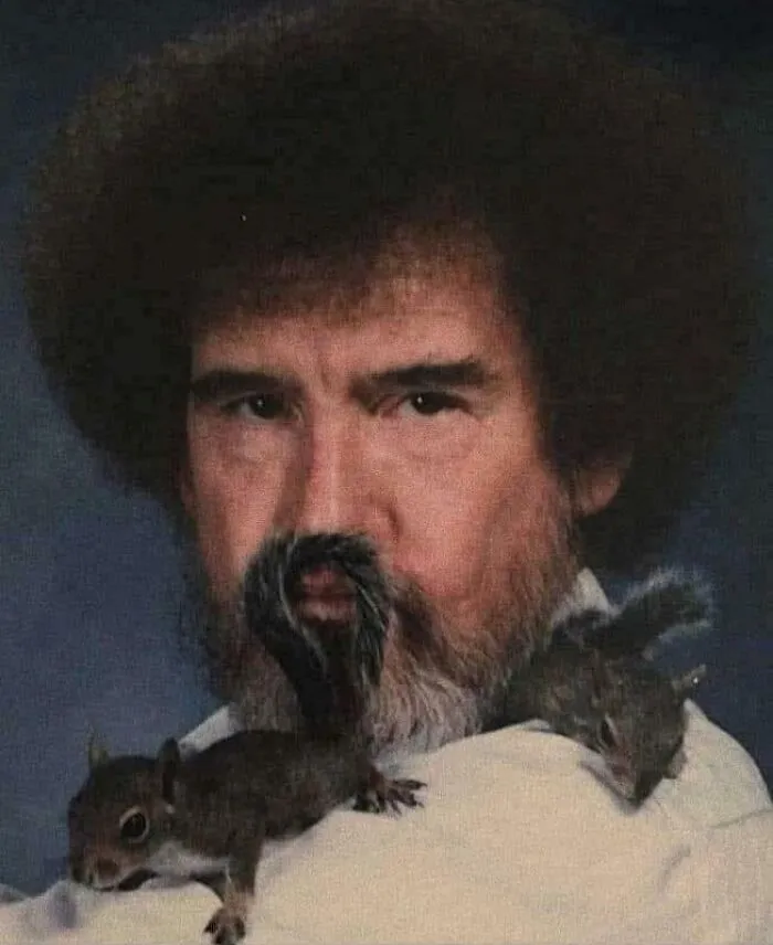 Bob Ross And His Pet Squirrels, 1991