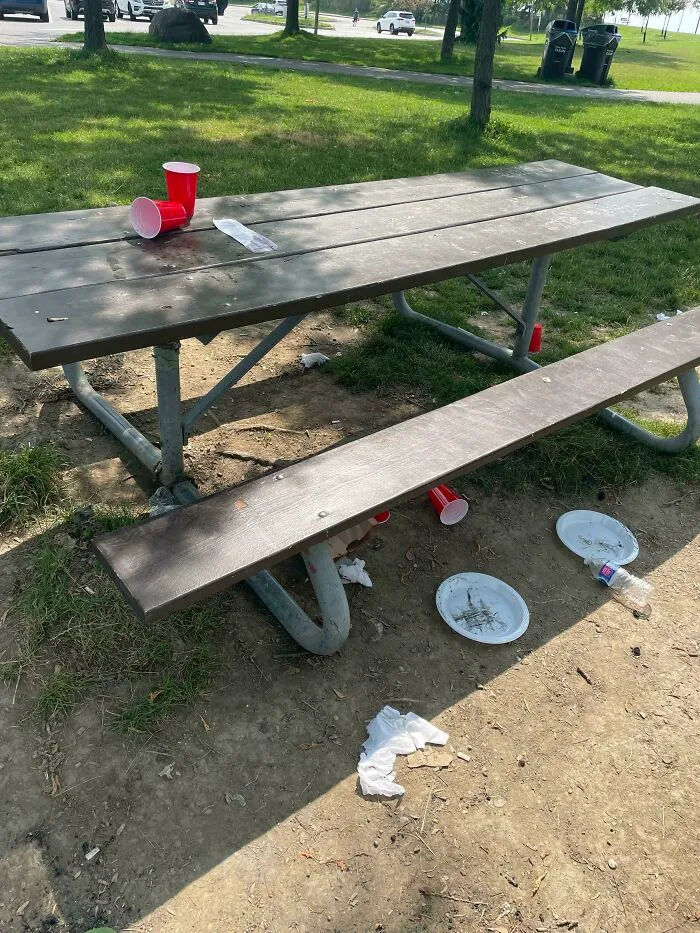 Parque público cerca de Toronto, Canadá. ¿Por qué la gente es tan cerda?