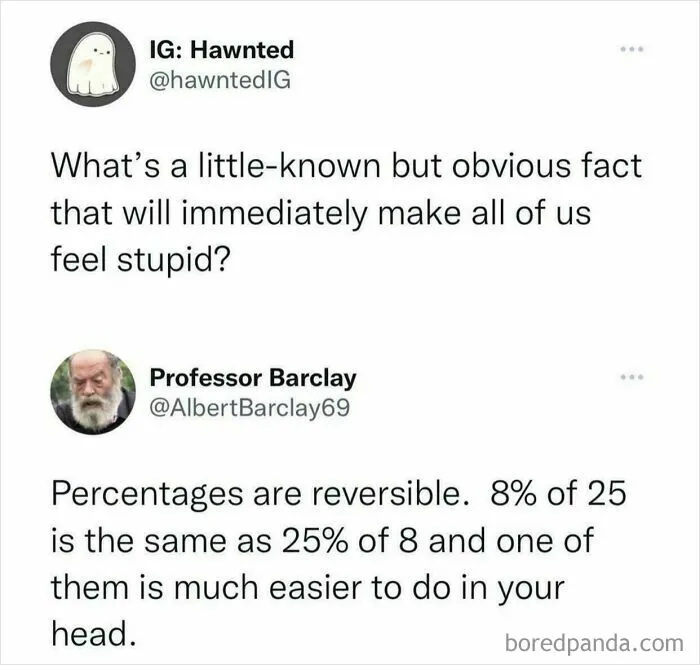 Percentages Are Reversible