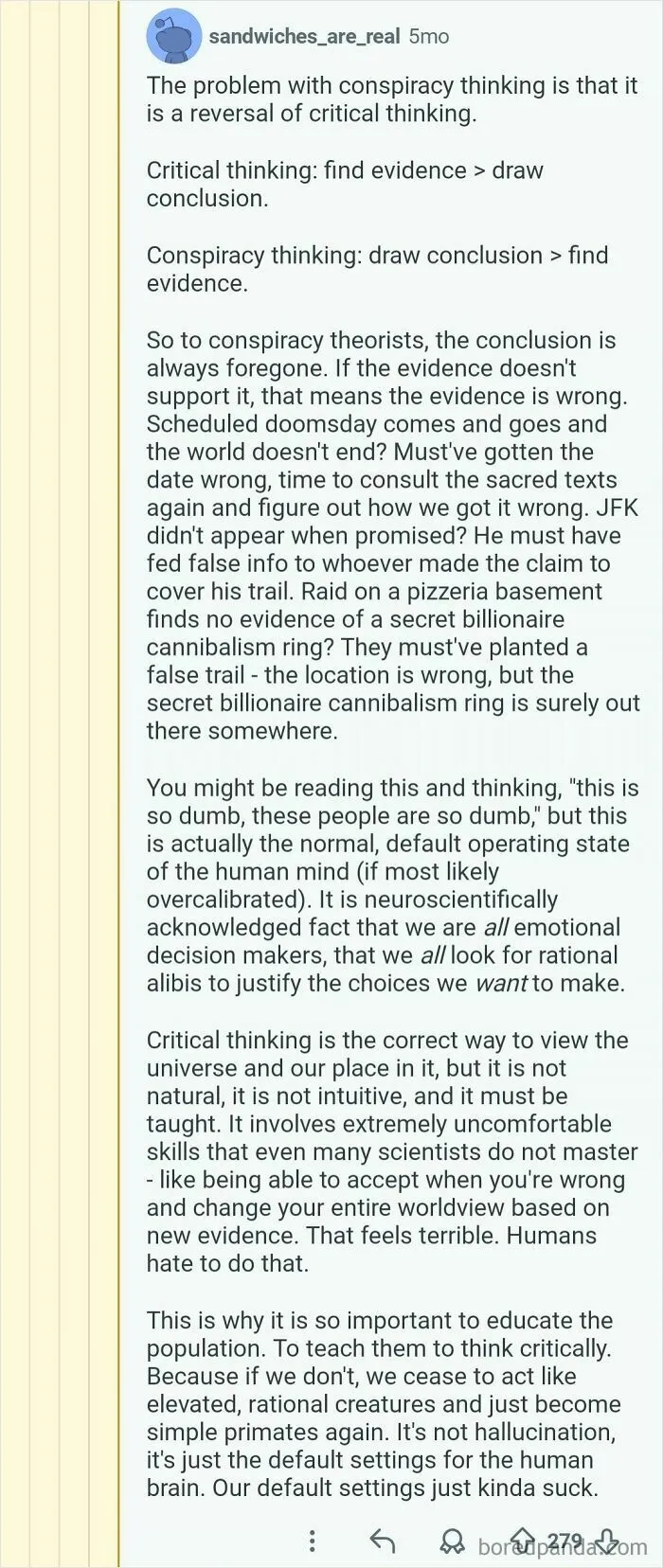 /U/Sandwiches_are_real Describes The Differences Between Critical Thinking And Conspirational Thinking