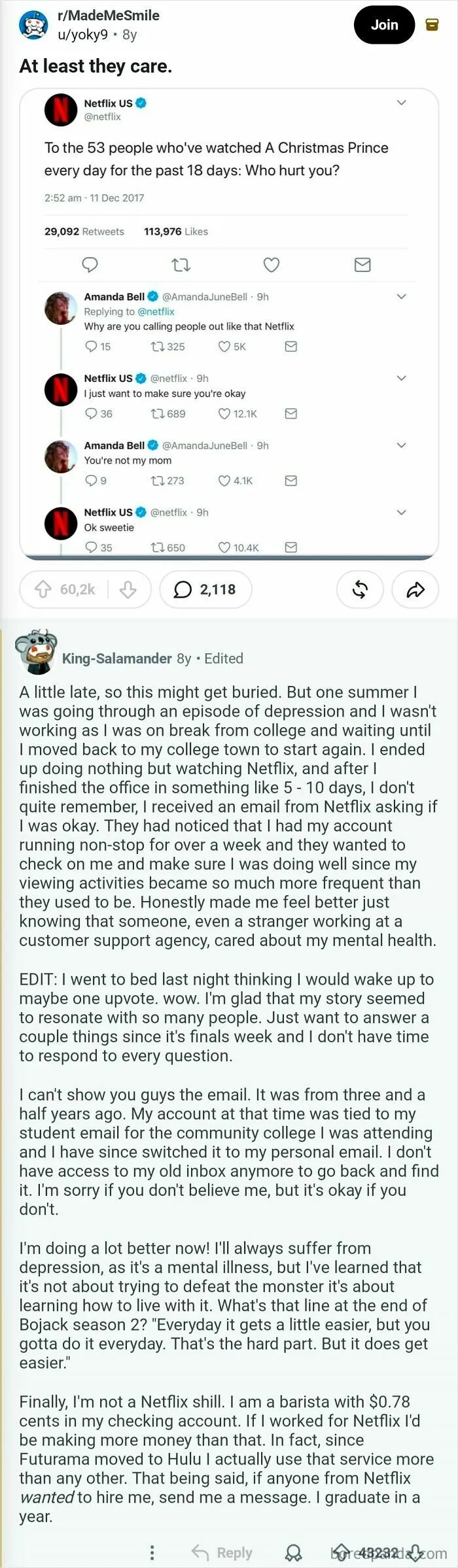 Netflix Gets Concerned For Redditor's Mental Health After They Binged The Office In 5-10 Days