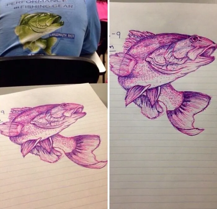A Girl I Know Got Bored In Class And Drew This Guys Shirt