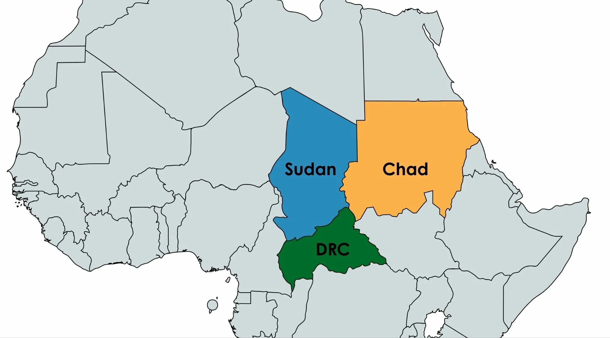 Africa map showing Sudan, Chad, and DRC, highlighting what is wrong with maps.