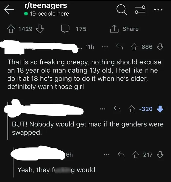 On A Post About An Older Male Basically Being A Massive Creep