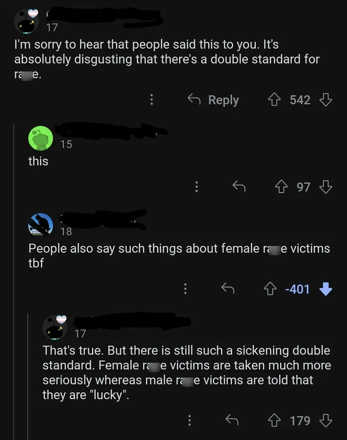 On A Male R*pe Victim Post
