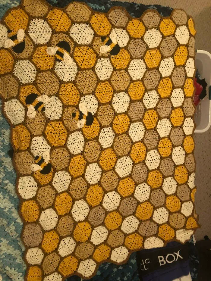 My New Niece Is Going To Have A Bee Themed Room So I Crocheted Her This Blanket ❤️