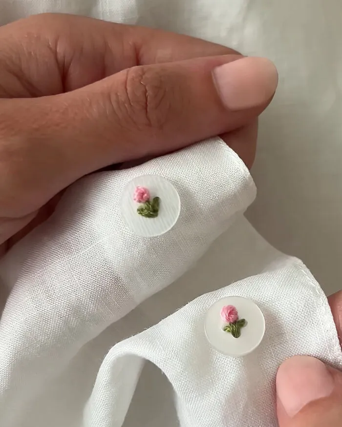 Tiny Flowers On Buttons