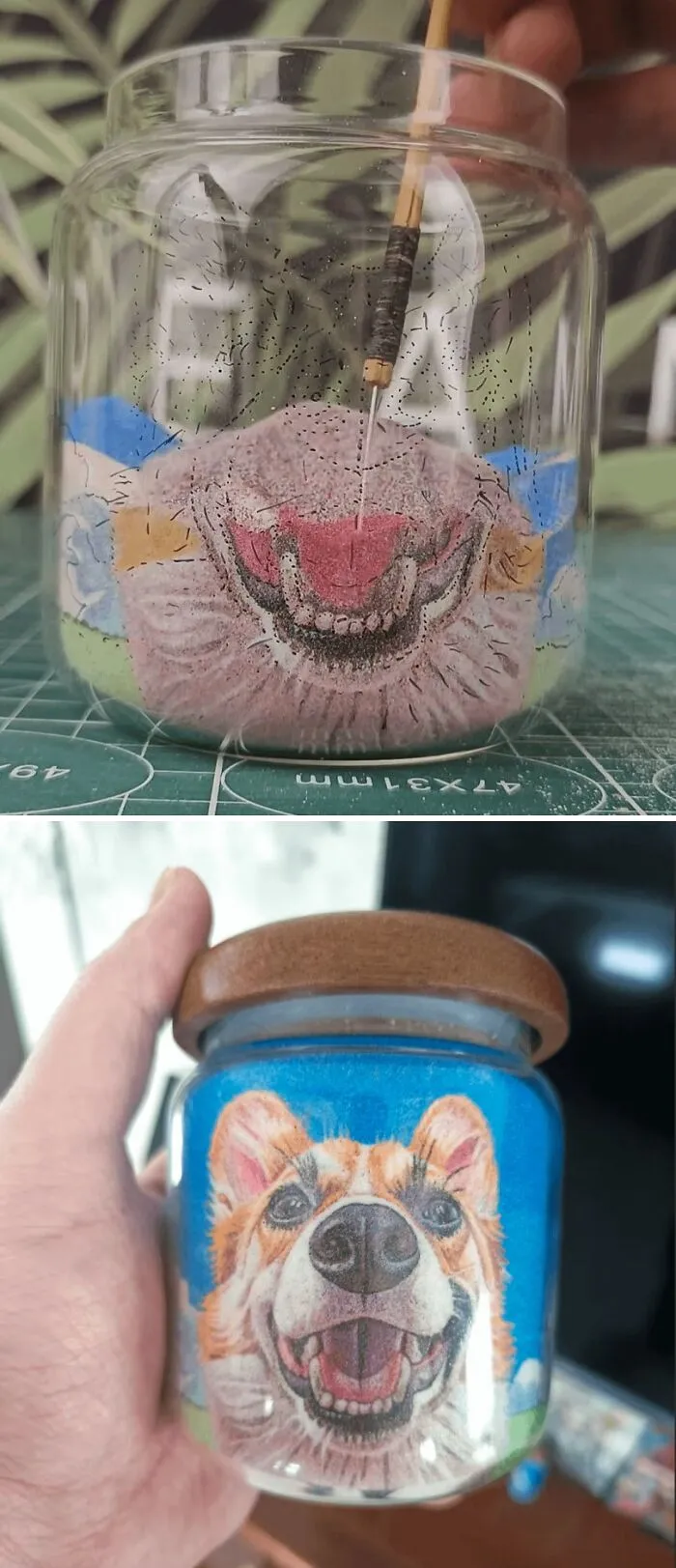 Make My Friend’s Pup With Sand In A Bottle