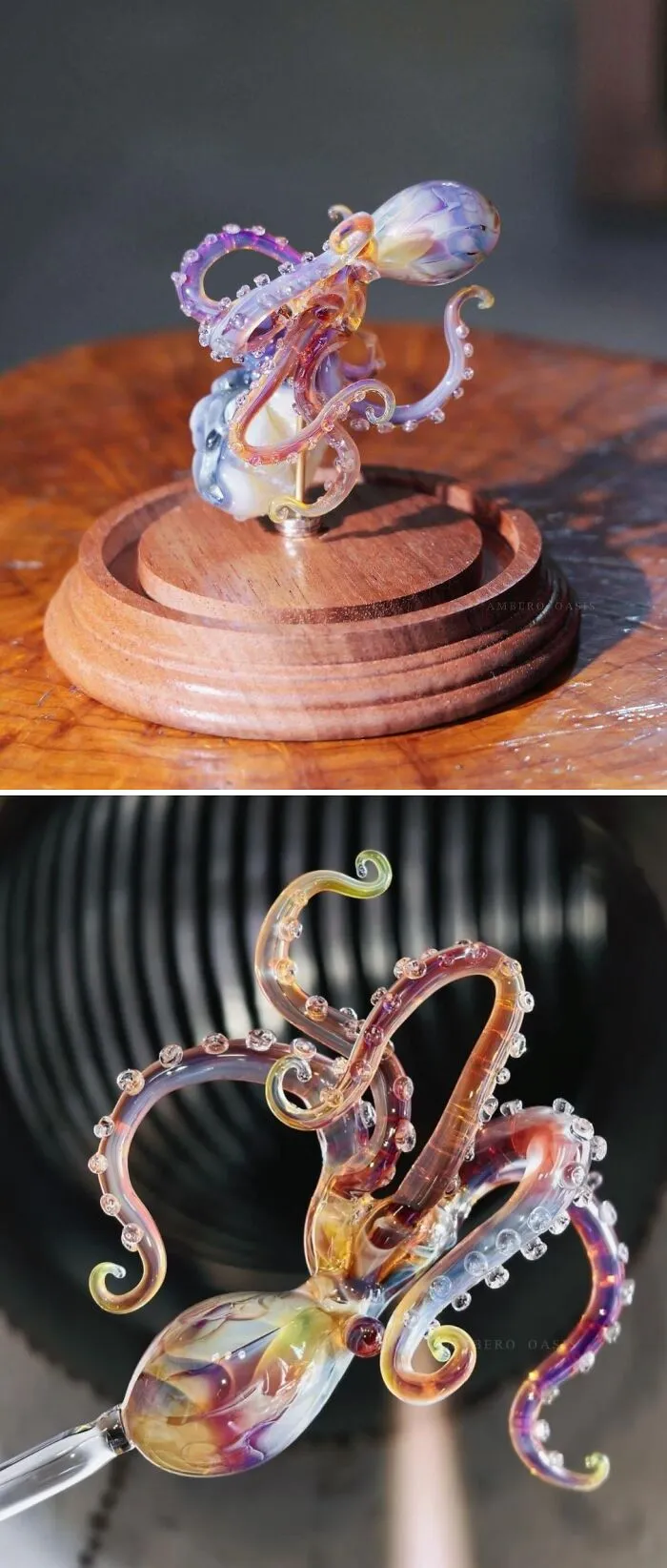 I Made A Glass Octopus Using Lampwork Techniques. So Incredibly Proud Of How The Tiny Suckers Turned Out!