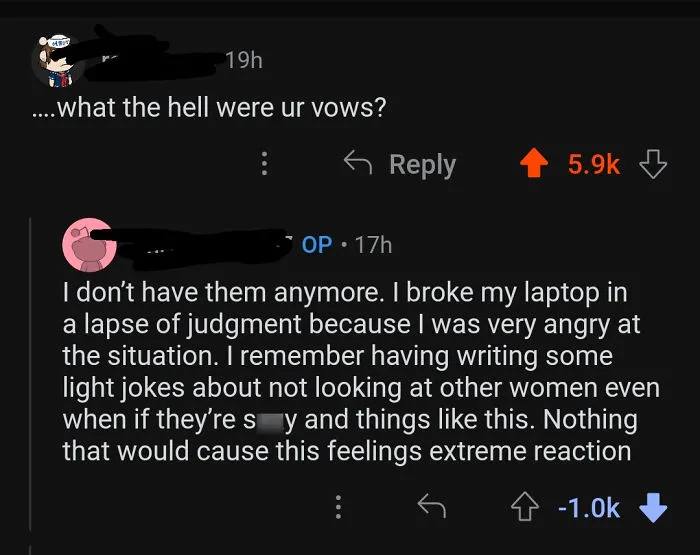 Guy Writes Sh**ty Vows And Wonders Why His Fiancee Left Him