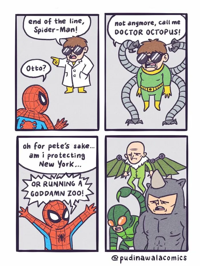 20 Funny Pop Culture Comics That Take Familiar Characters Out Of Their Usual Stories