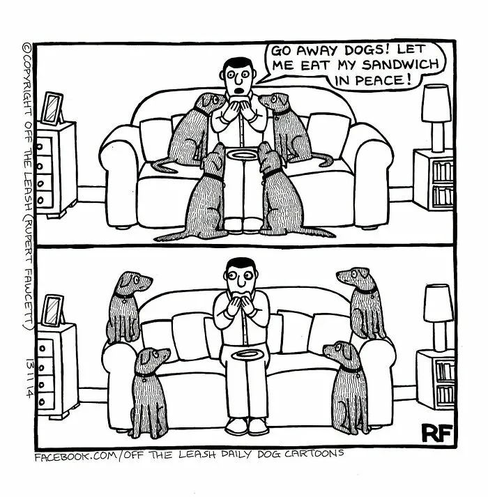 If You’re A Dog Owner, These 25 New “Off The Leash” Cartoons Might Totally Hit Home