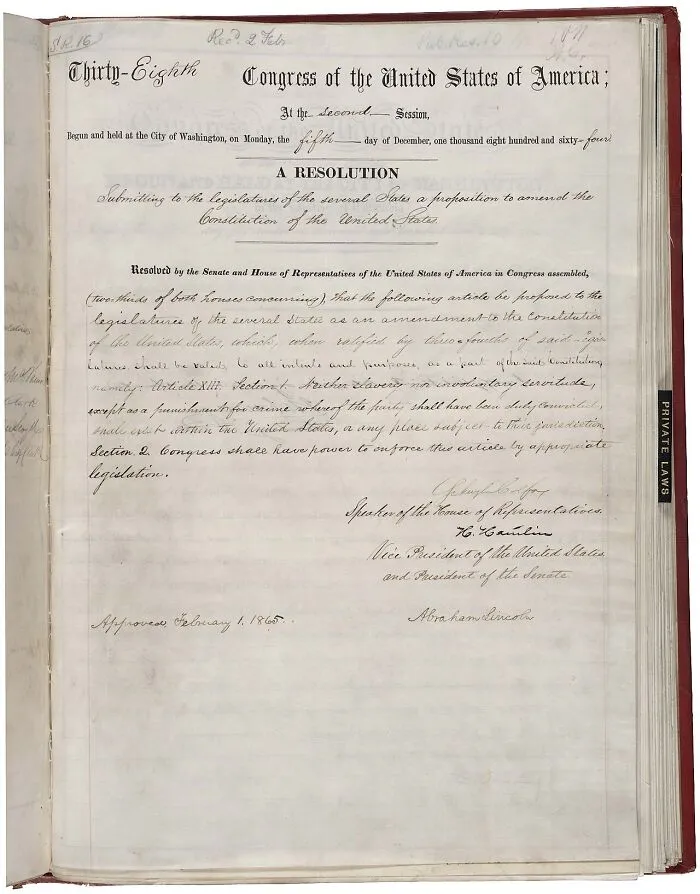 $2.41 Million, Official Manuscript Copy Of The 13th Amendment