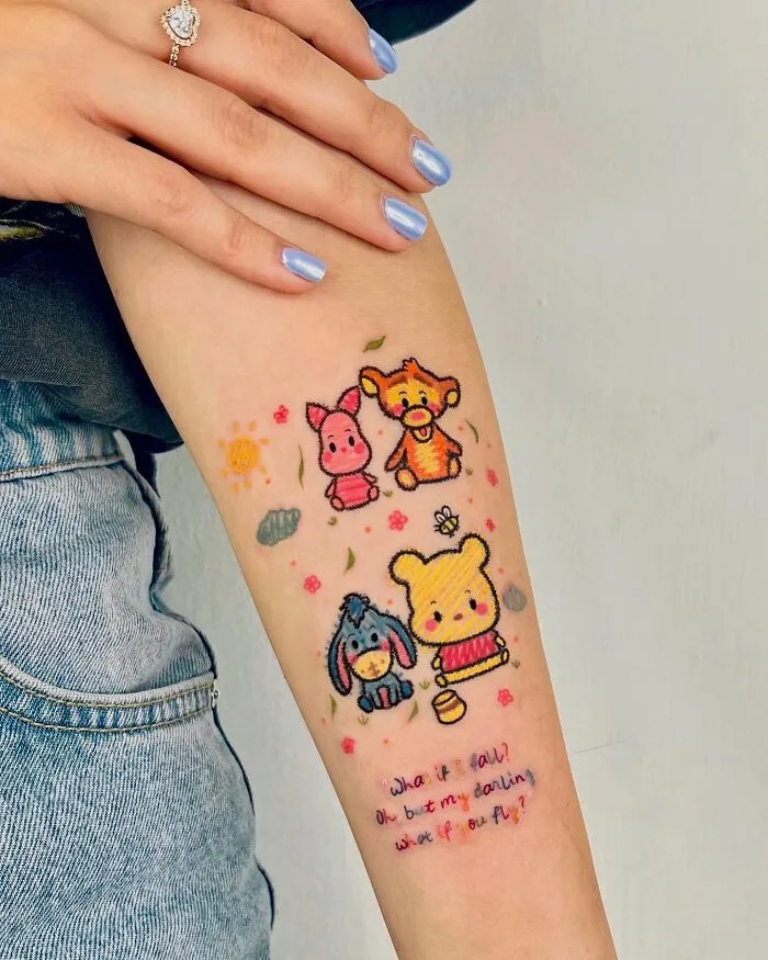 30 Tattoos By This Artist That Look Like They Were Scribbled With Pastel Crayons