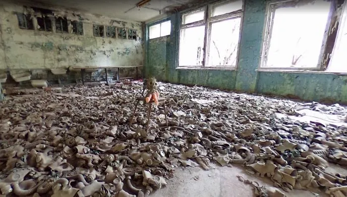 Mass Amounts Of Gas Masks In Pripyat, Ukraine
